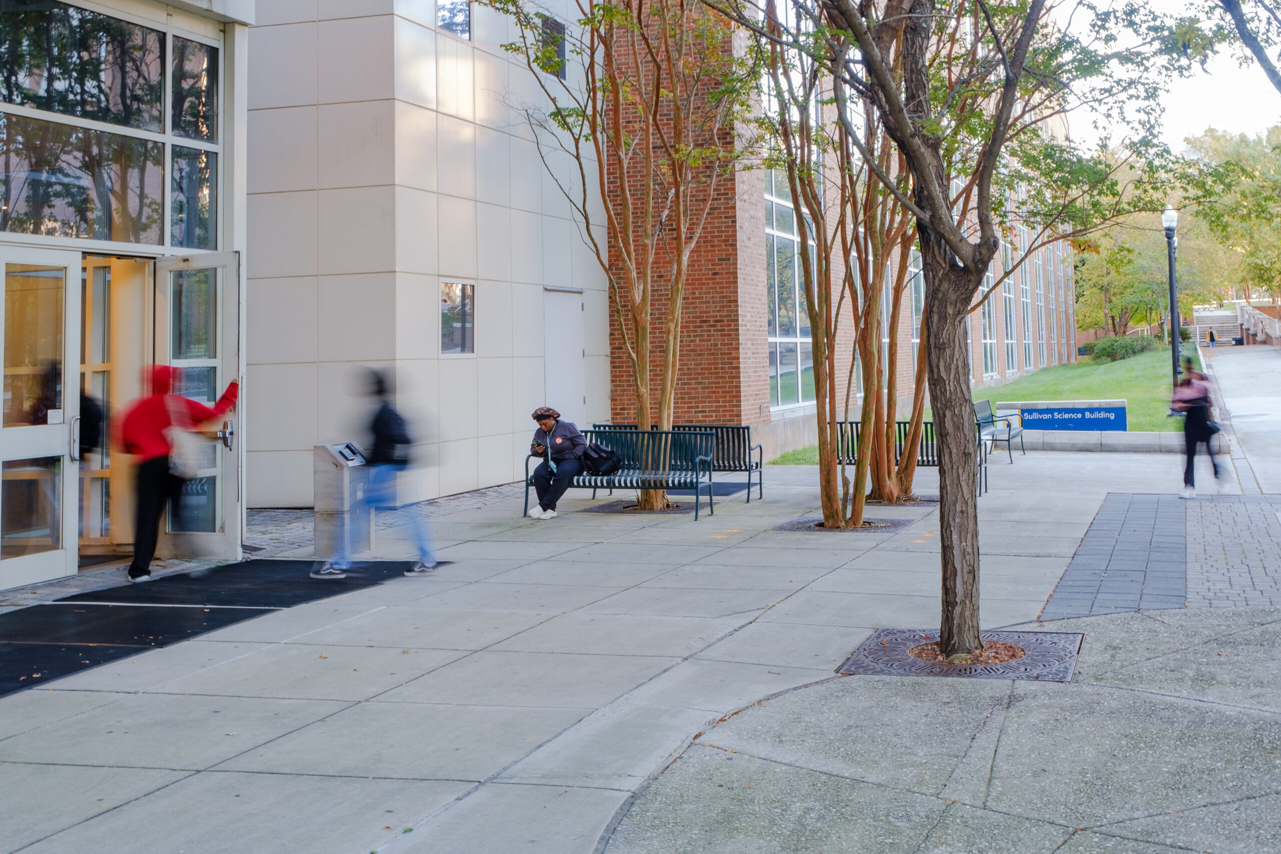 Students rushing to class