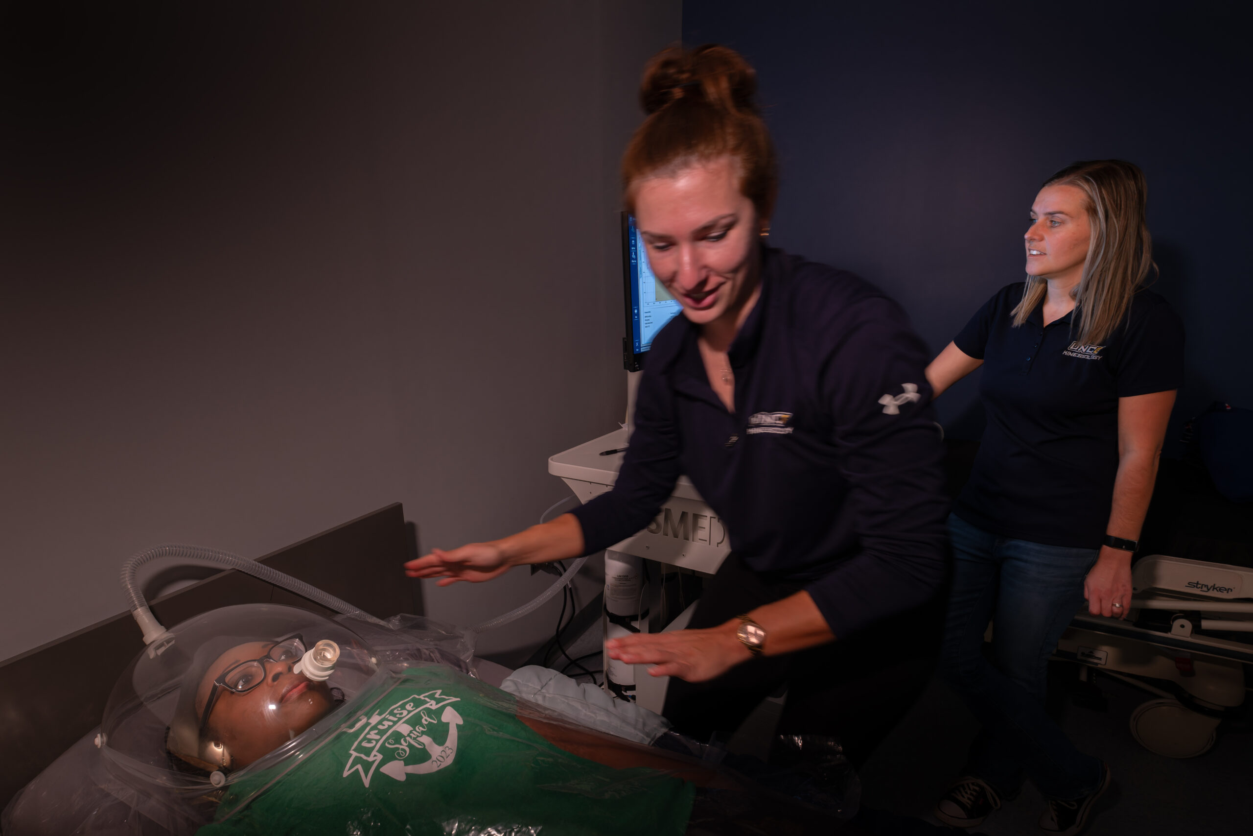 Professor and students conduct research in UNCG's sleep lab.