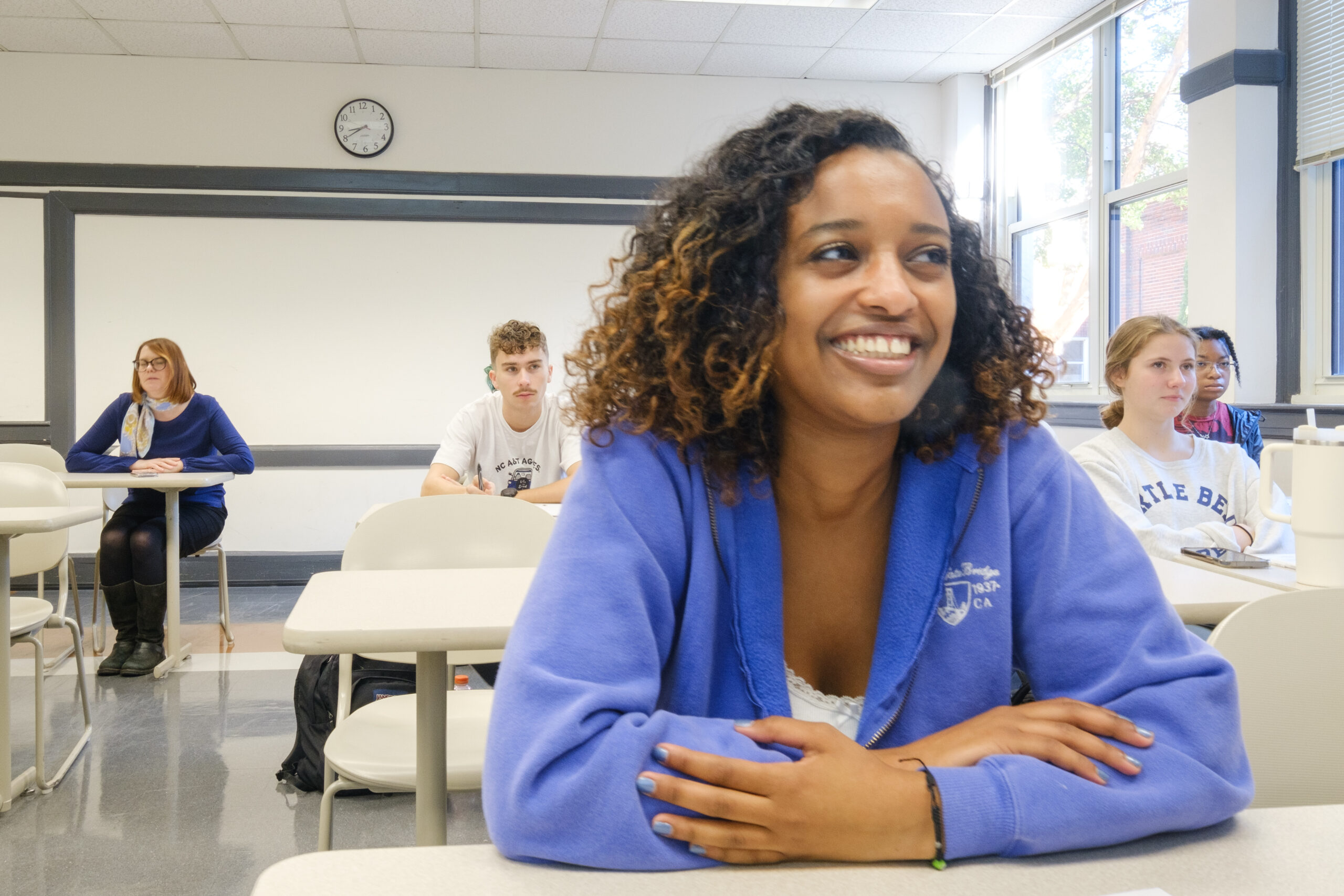 Students in the lecture on the intersection of philosophy and careers.