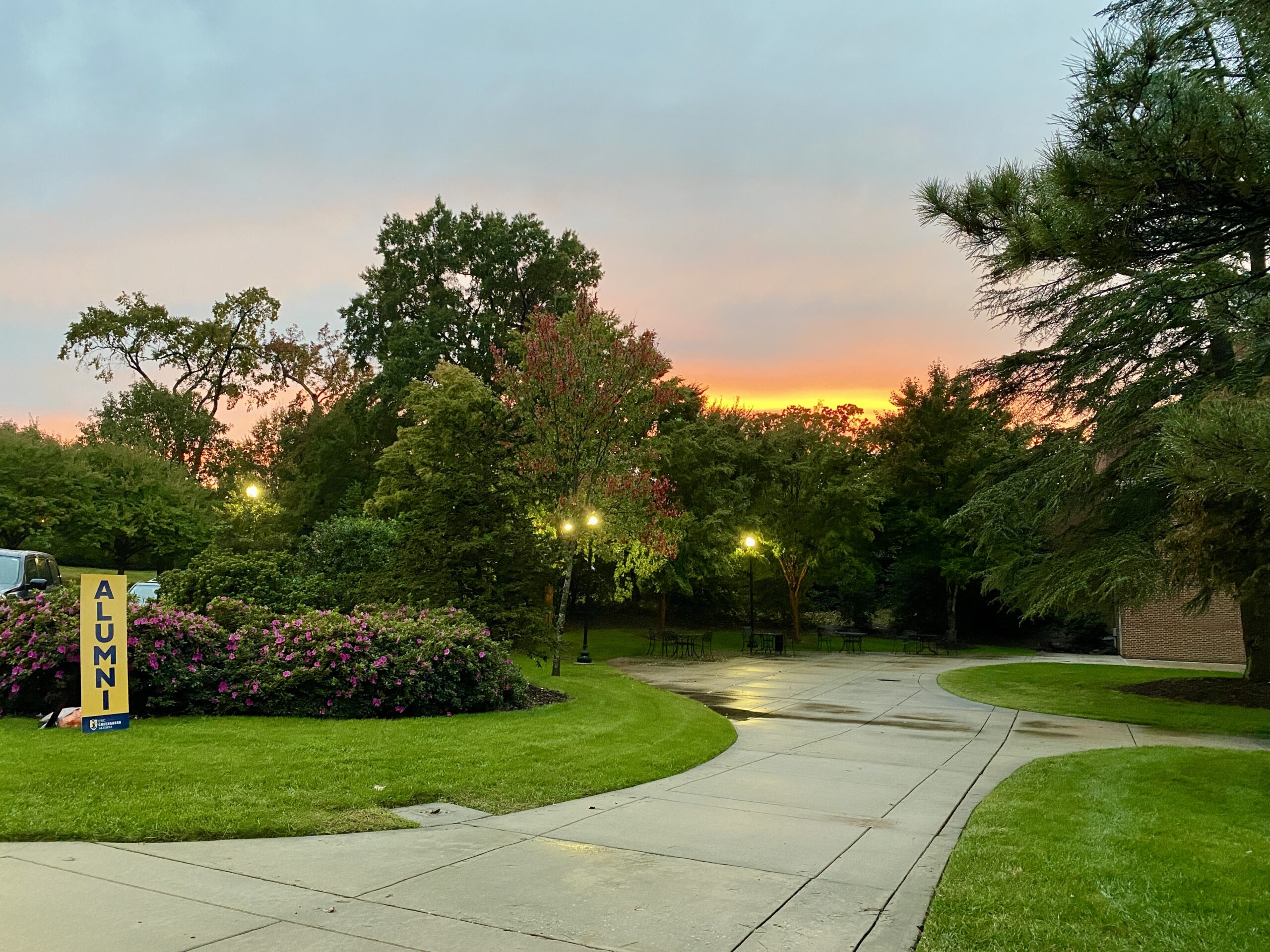 Sunset over Taylor Garden after a storm.