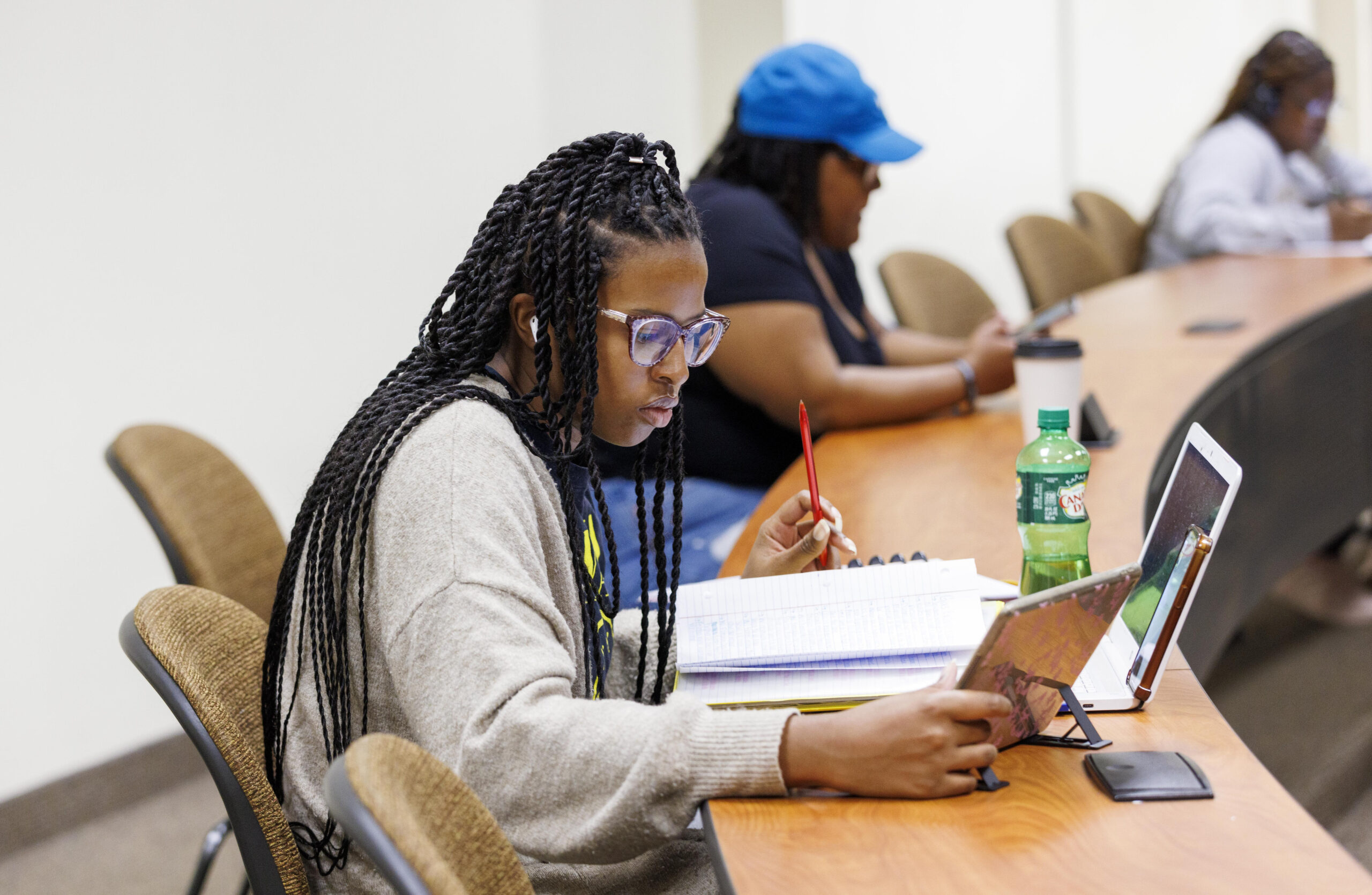 Students study in the Bryan Building.