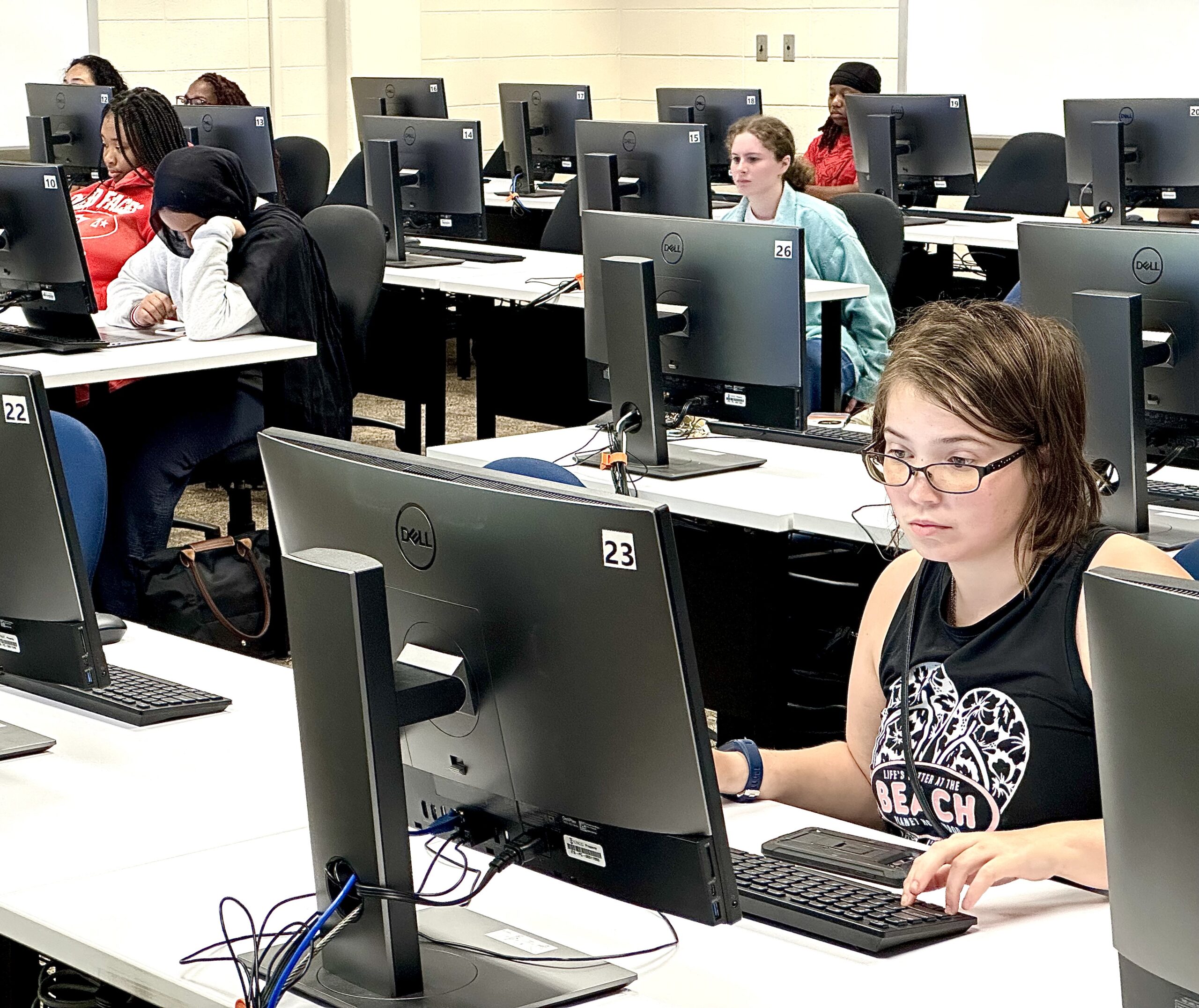 Bryan School students leverage a great learning space in the building, a computer lab