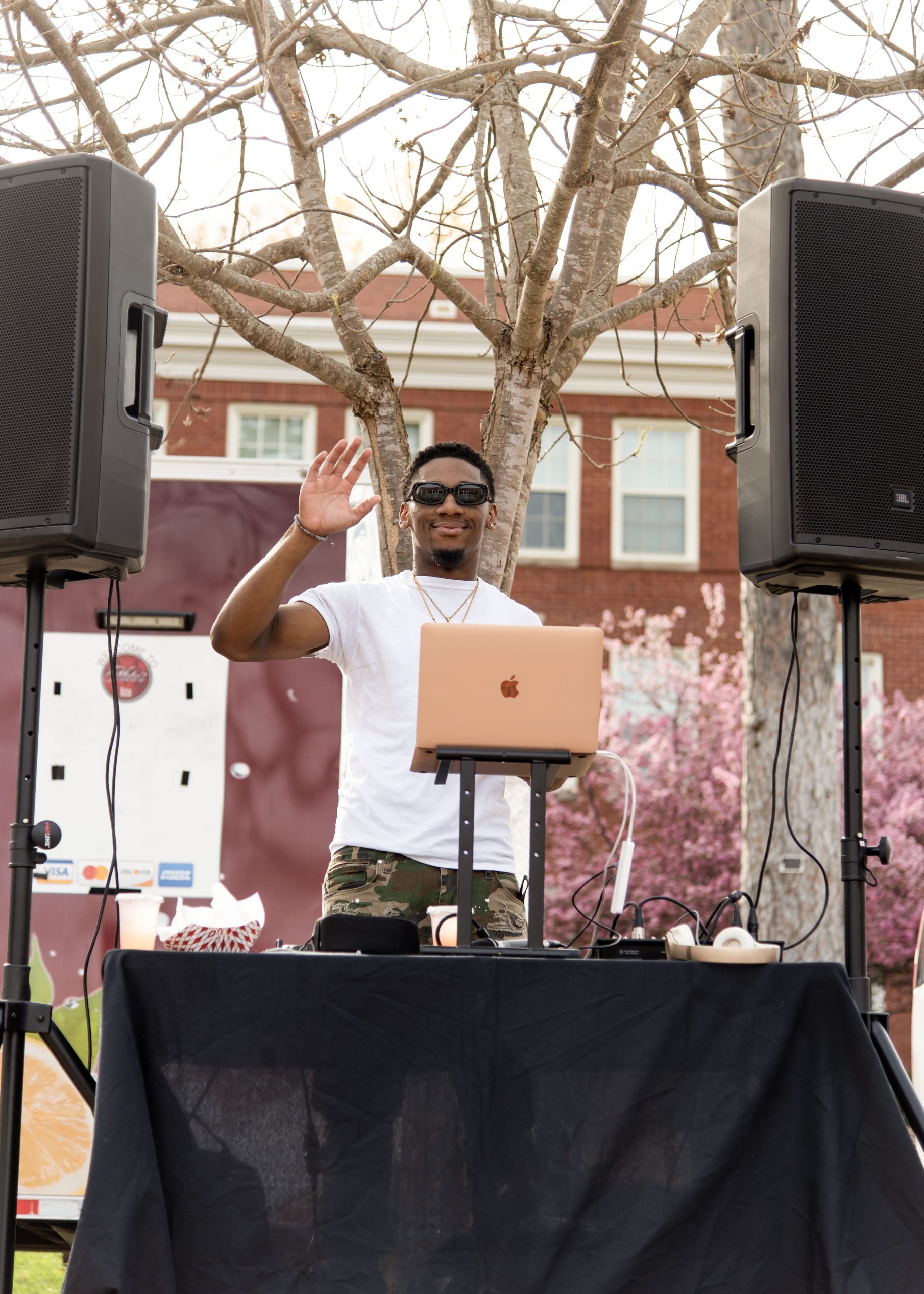 Dj DWayne (fact check that spelling) entertaining Femme at the Fountain event
