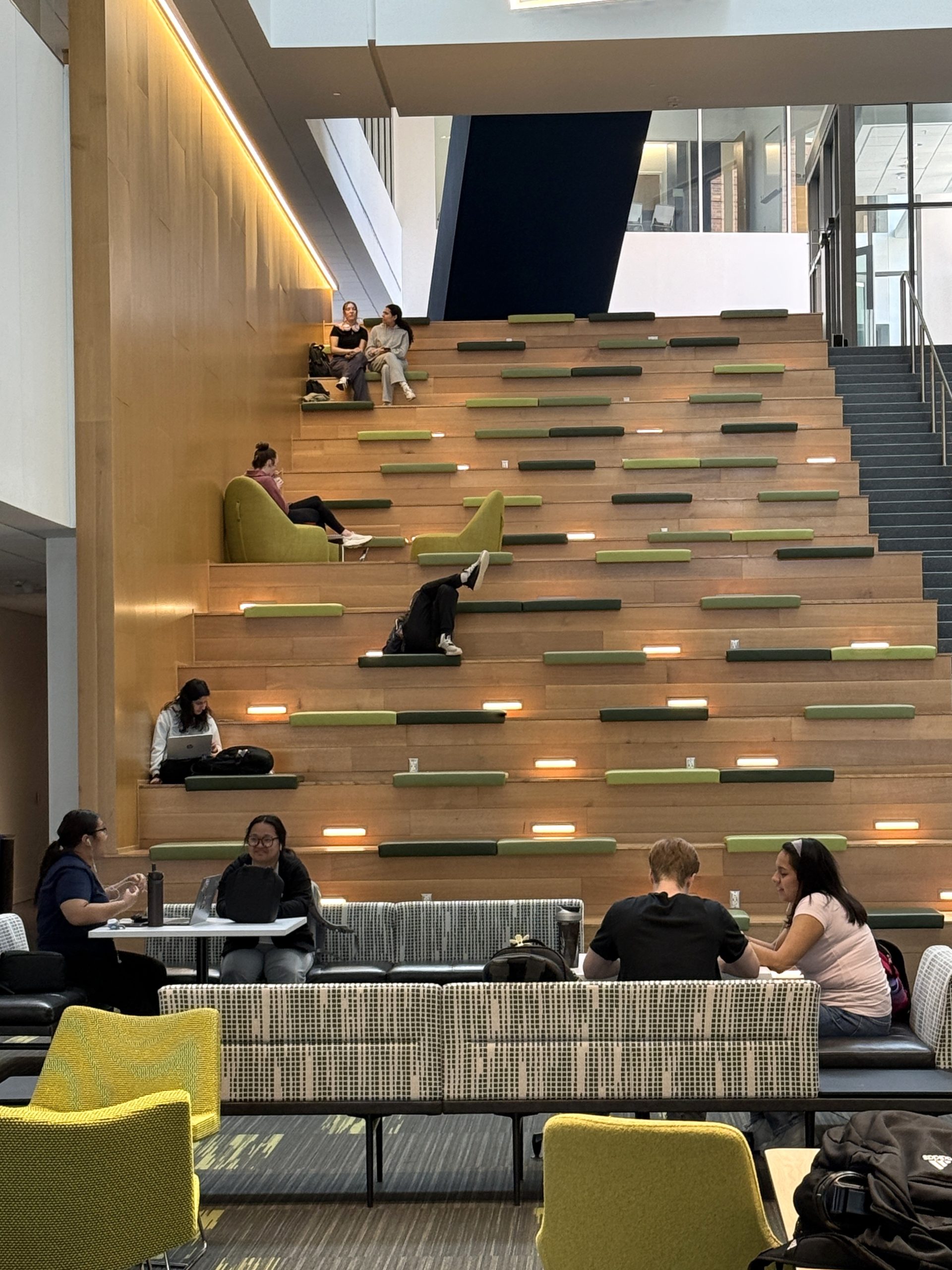 Multi-level study spaces in the Nursing Instructional Building