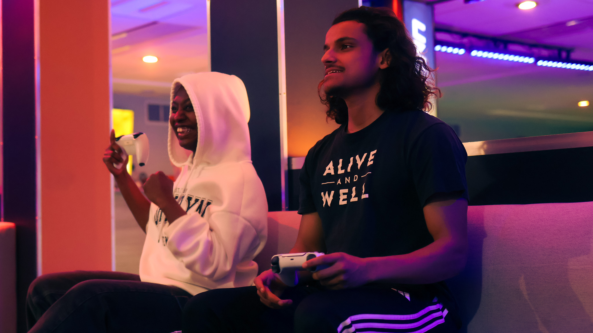 Students playing video games