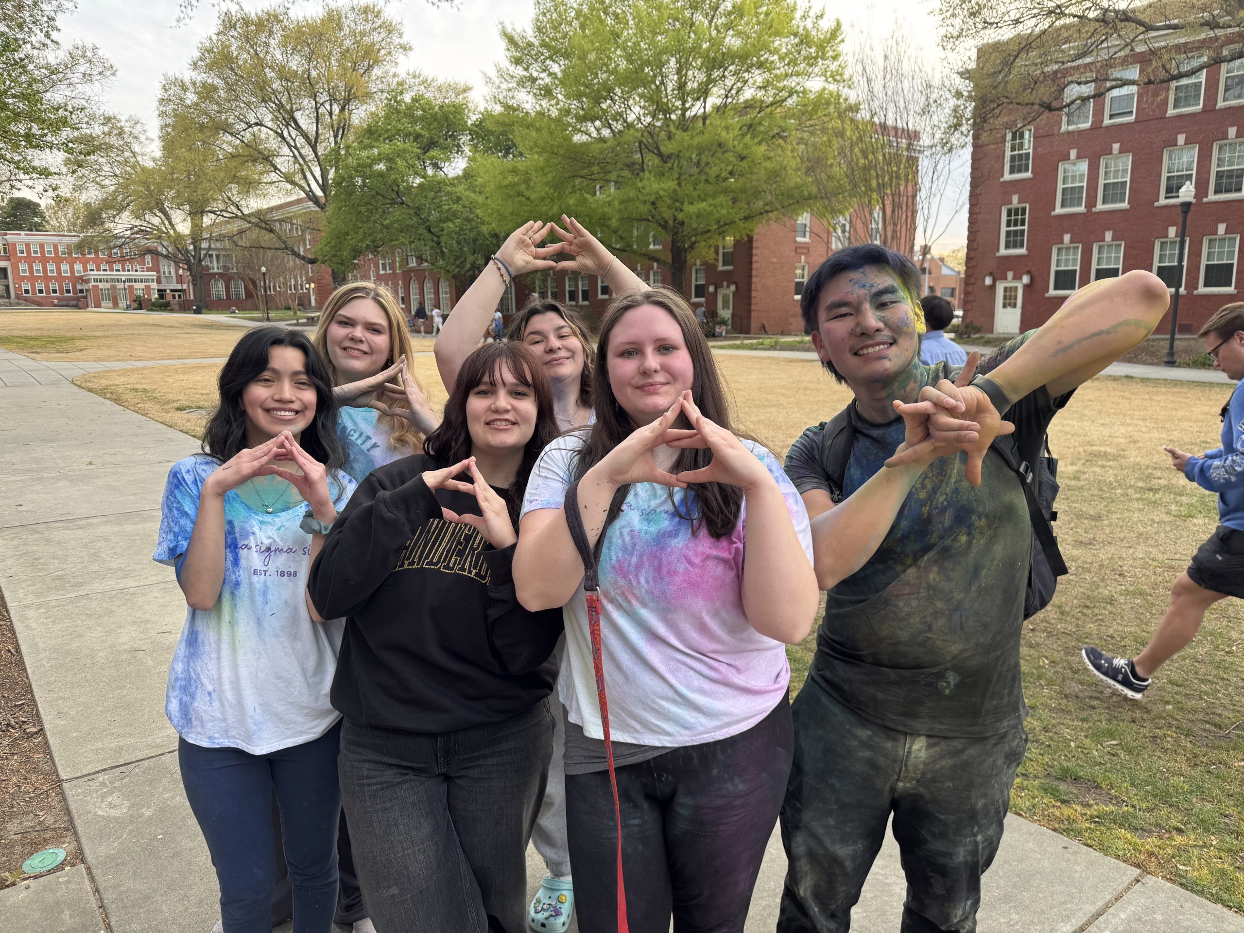 Student group photo at Greek Week event.