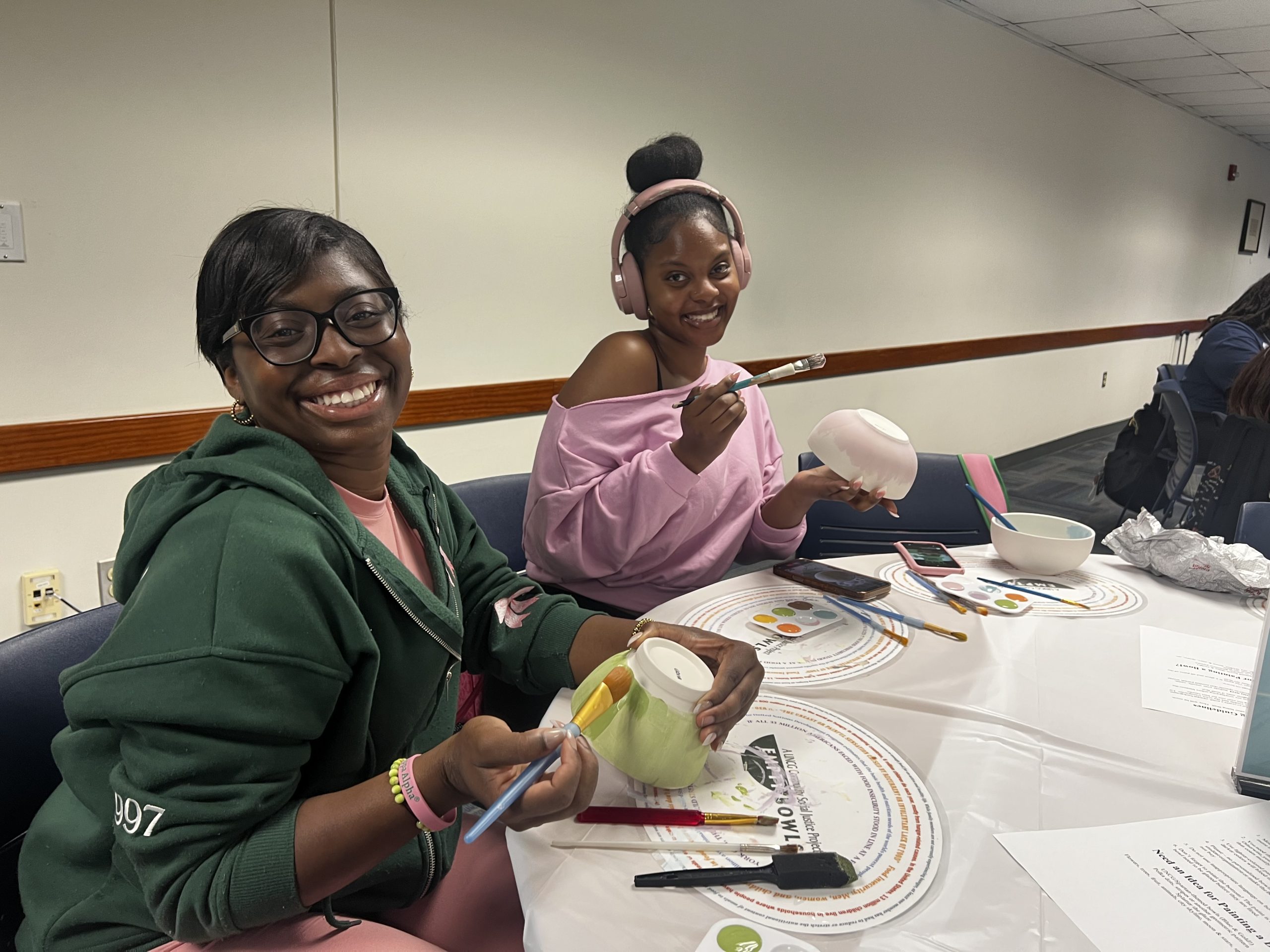 Students participating in the Empty Bowls Project.