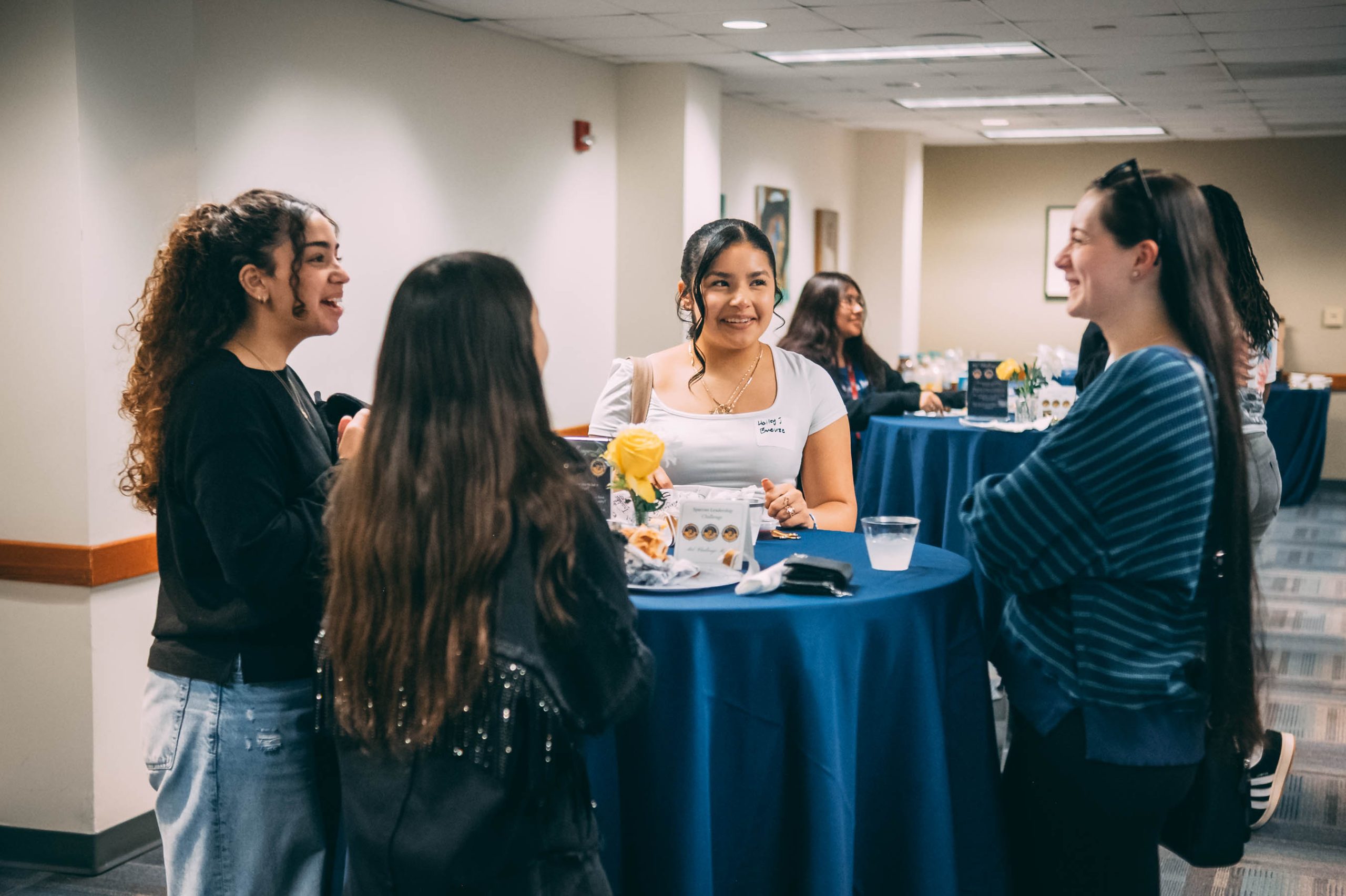 The Spartan Leadership Challenge (SLC) Mid Semester Mixer is an event where students can connect with their peers and learn more about the university-wide program that connects classroom learning with real-world leadership through interactive workshops, service projects, and reflection.