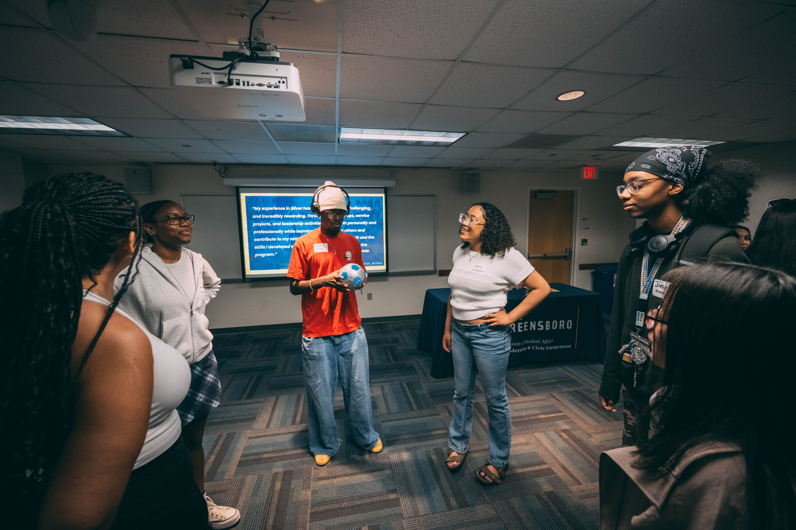 Students participate in the Spartan Leadership Challenge (SLC) Mid-Semester Mixer, wehre they can connect with their peers, learn more about the SLC.
