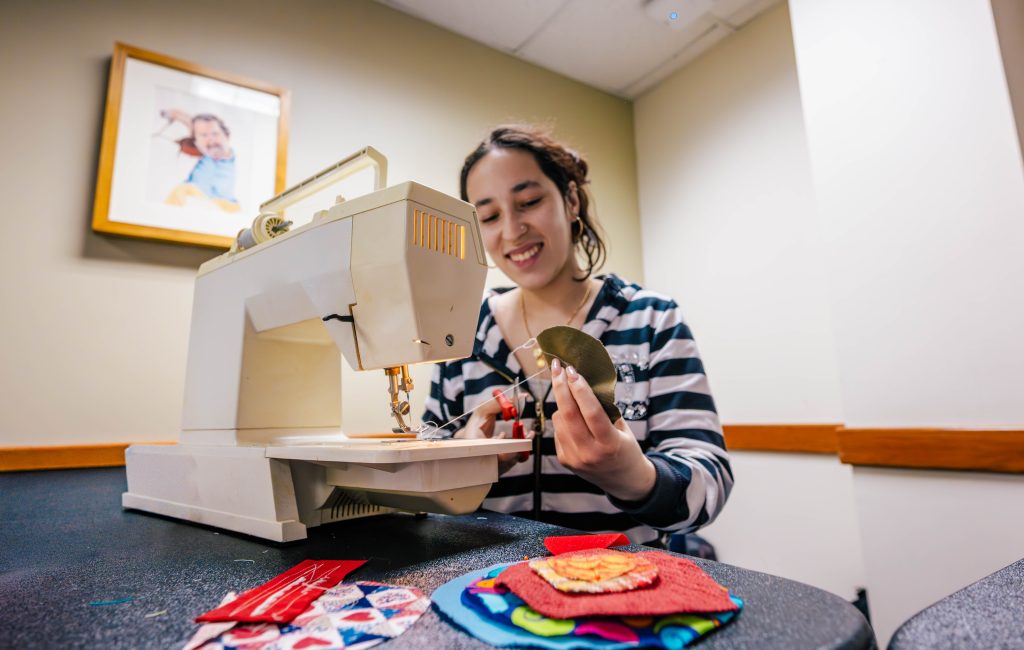 As part of the Harriet Lecture Series, the Department of Communication Studies partners with students from Consumer, Apparel, and Retail Studies and its community partner Peacehaven to create a quilt that builds on the theme "You Belong."
