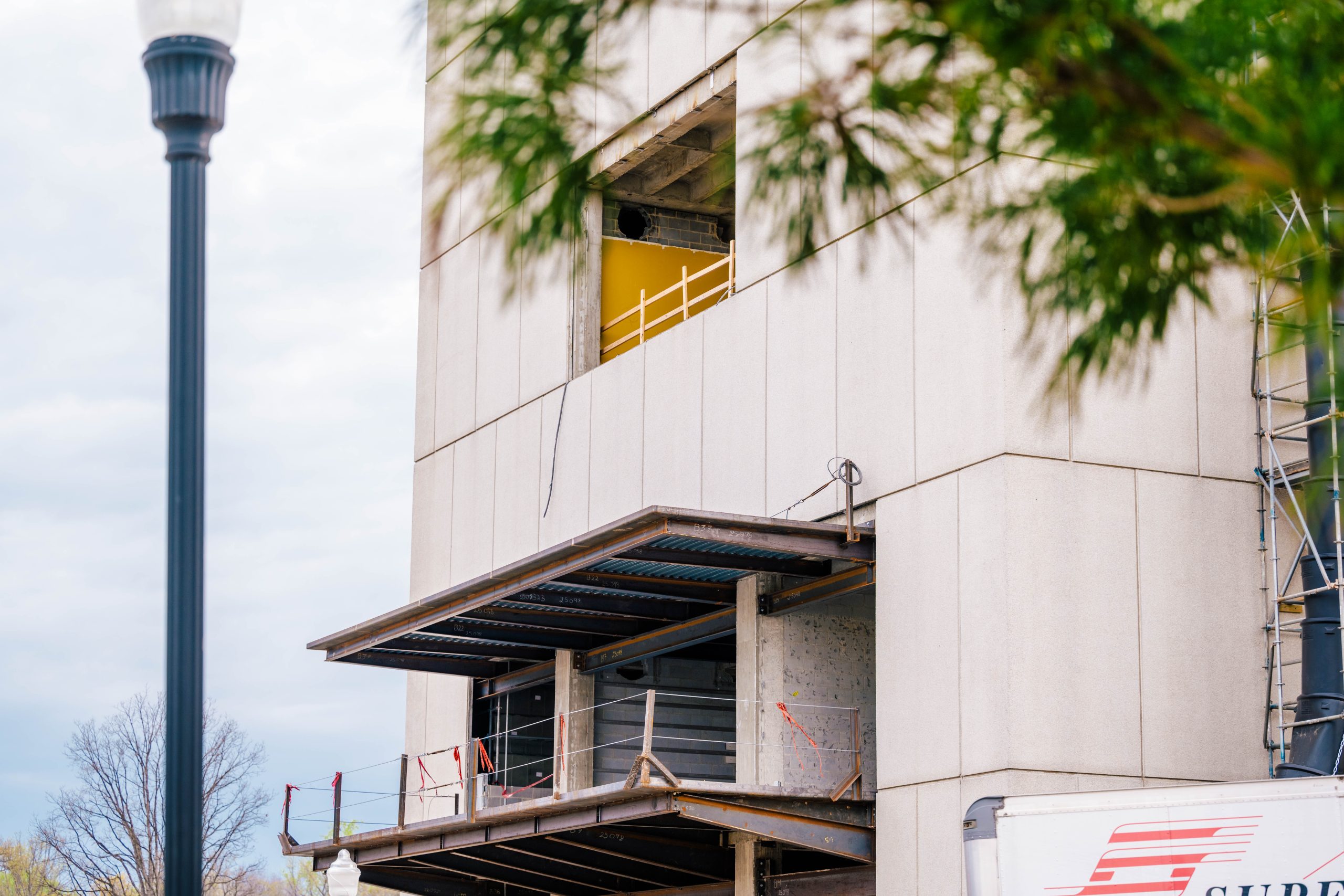  A sneak peek of the library renovations starting to take shape at the Jackson Library facing Walker Ave.