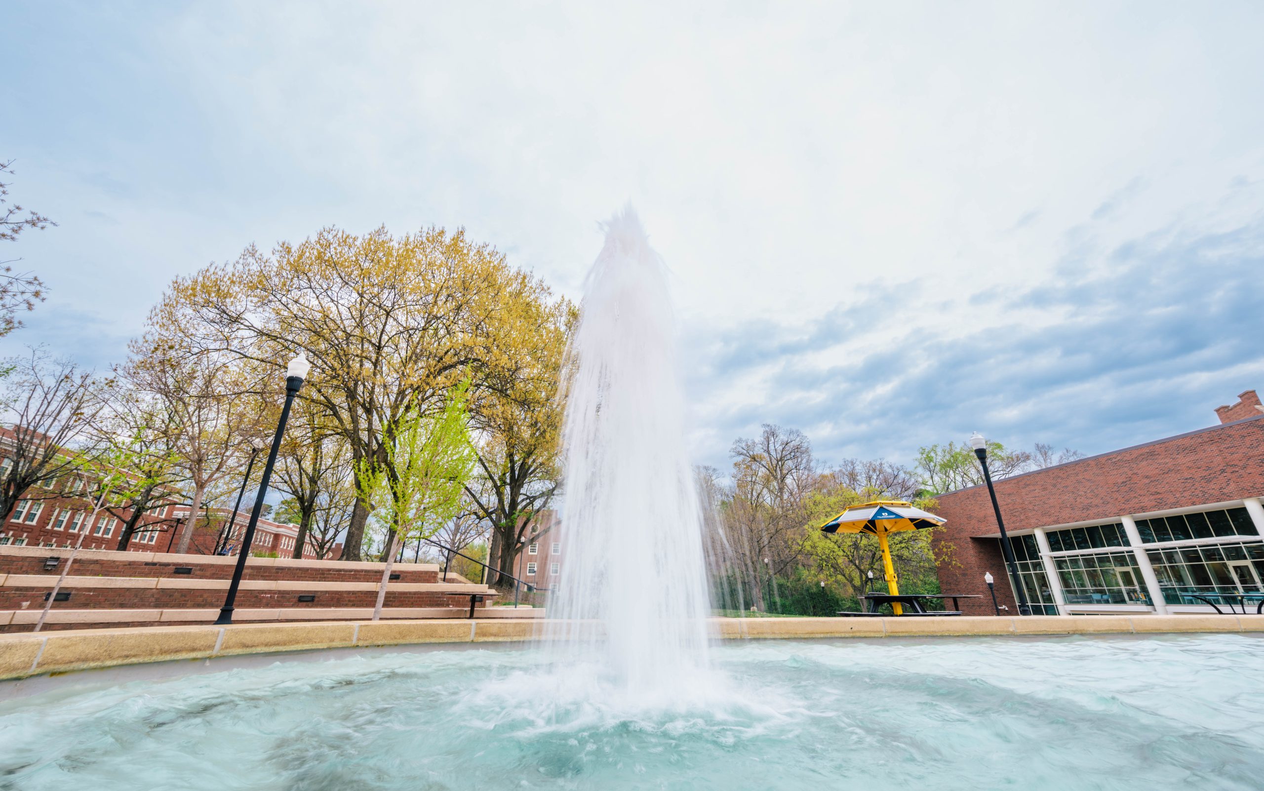 The Fountain at Moran Commons is one of the icons on campus, a land mark of beauty and energy at the heart of UNCG campus.