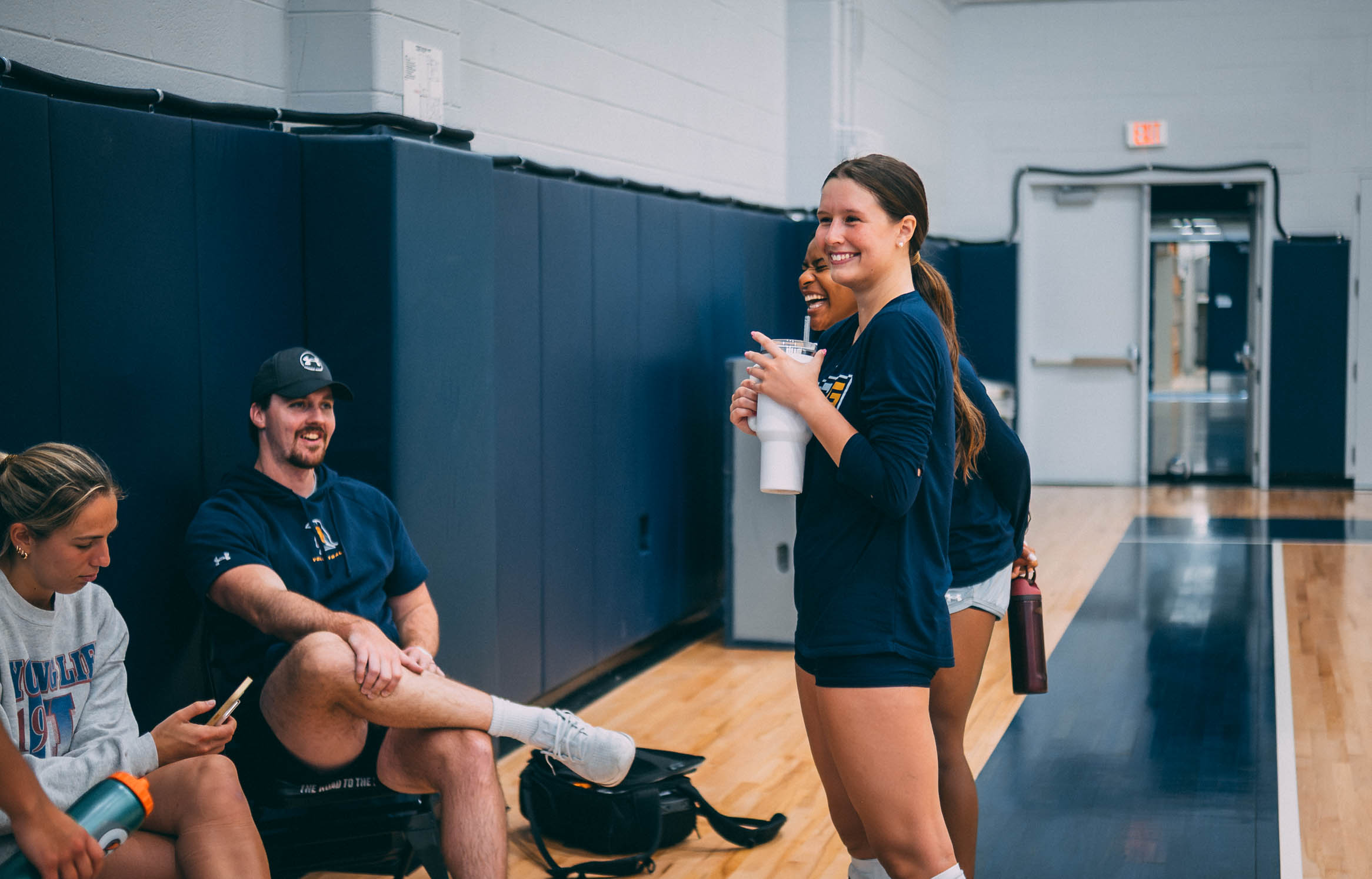 Women's Volleyball practices in the Coleman Gym on Friday morning.