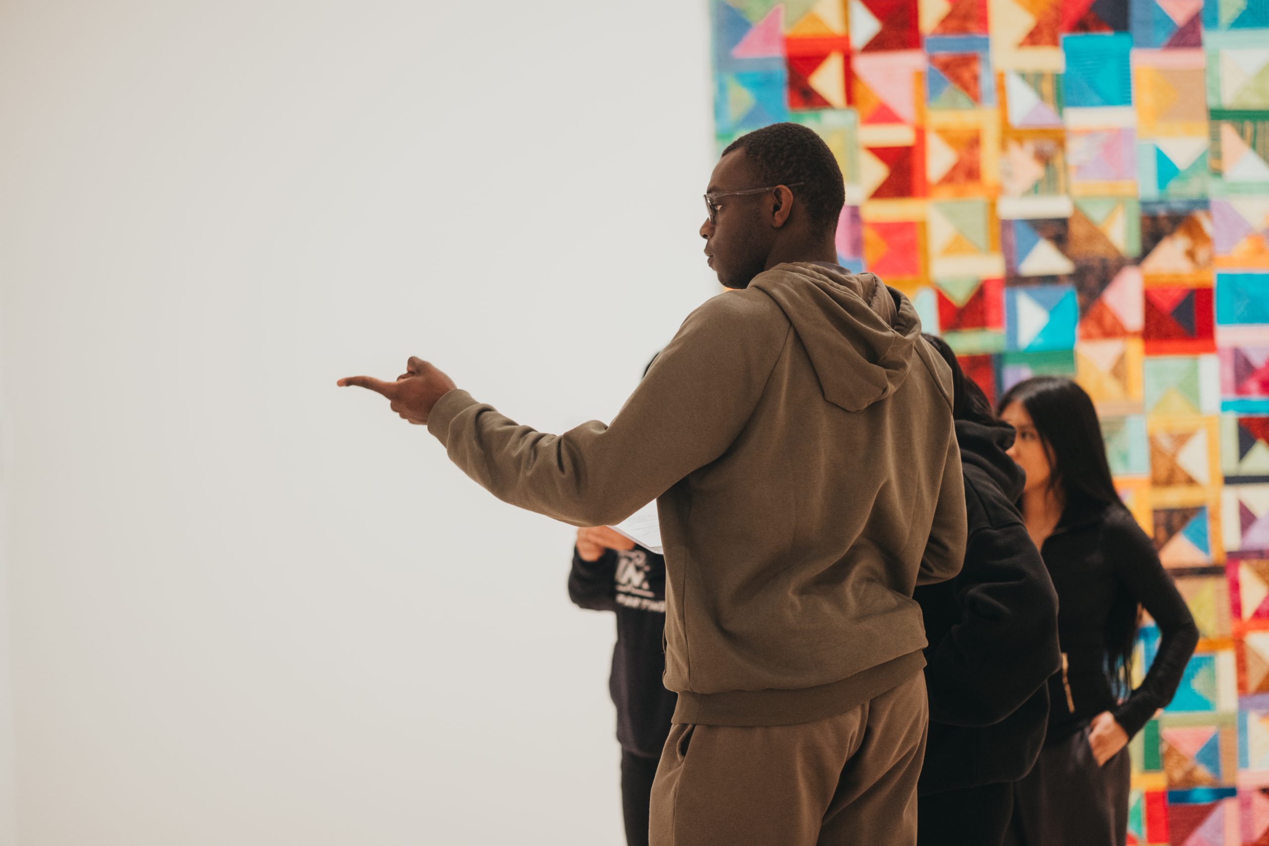 Students enjoy an activity at the Weatherspoon Art Museum